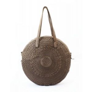 15■ Ovale Handtasche Ledertasche für Damen aus geflochtene Leder 